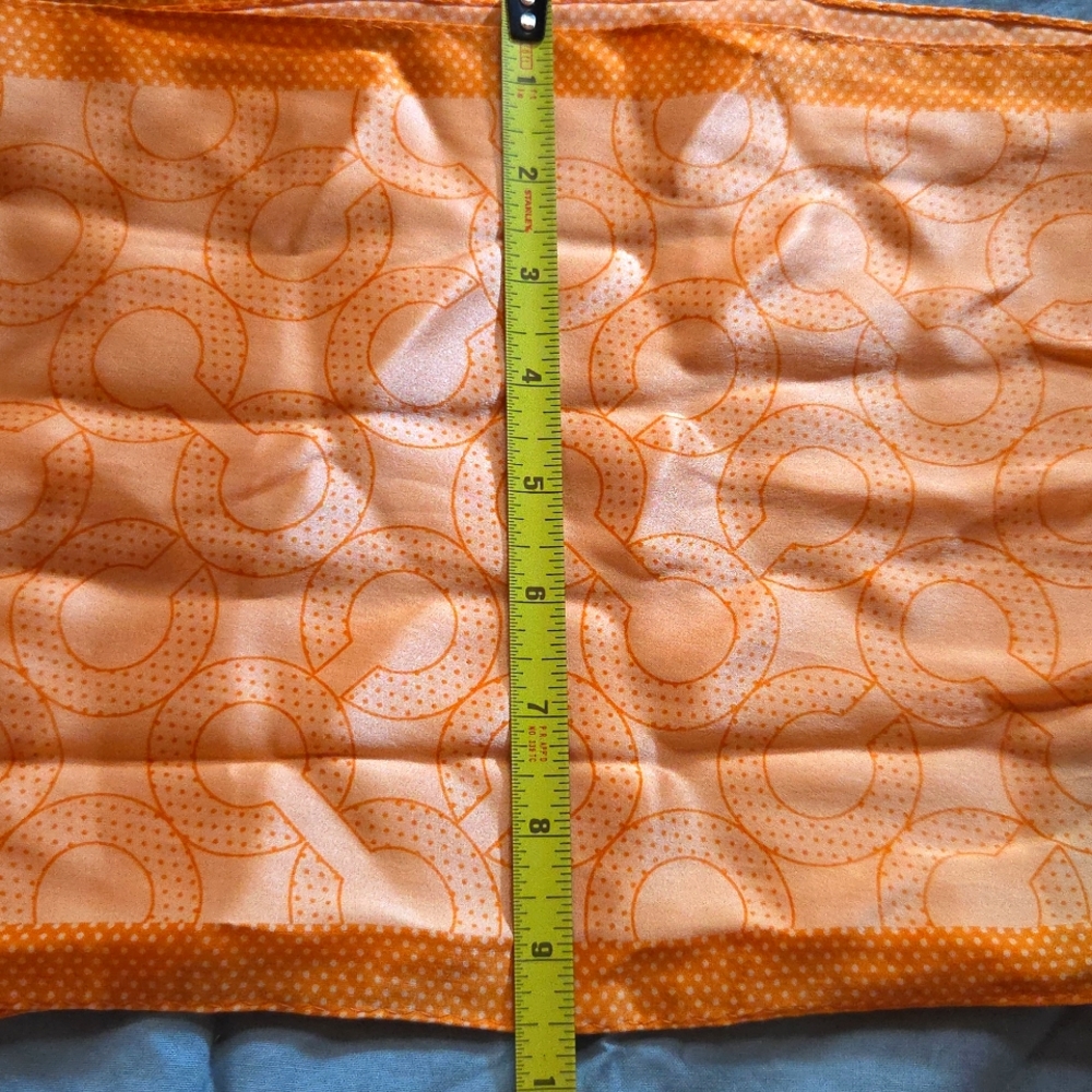 Euc: Coach Orange Patterned Scarf - image 1